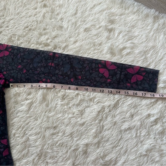 Ted Baker Top Kamill Printed Mesh Long Sleeve Butterfly Kaleidoscope Sz 8 - Picture 11 of 12